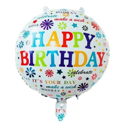 Kulatý fóliový balónek HAPPY BIRTHDAY